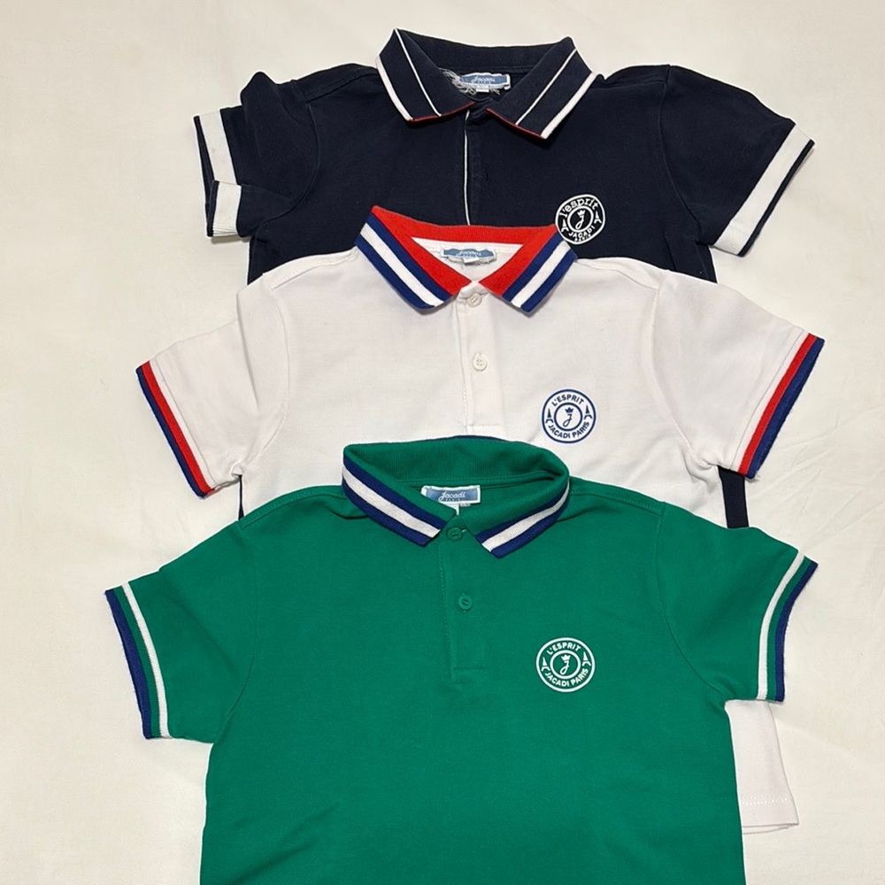 Jacadi Polo Shirt Trio - Navy, White, Green